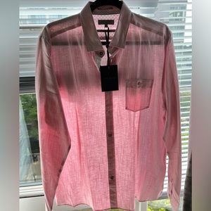 Ted Baker Pink Linen Shirt size 5. NWOT